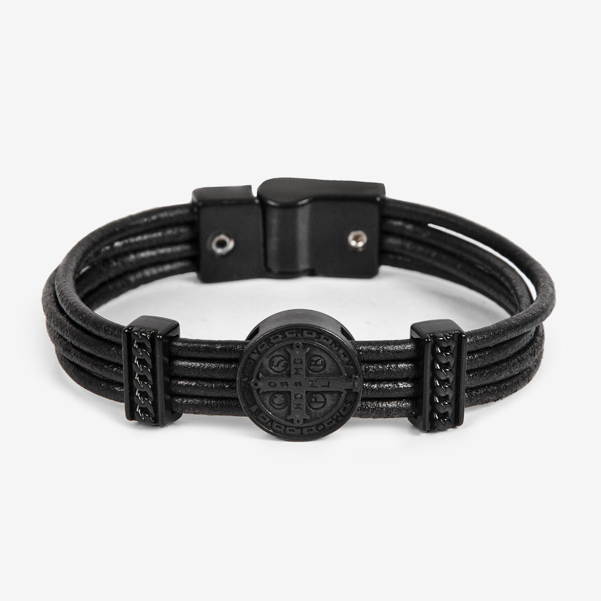 Pulseira Ferracini Trançada em Couro STL005A P