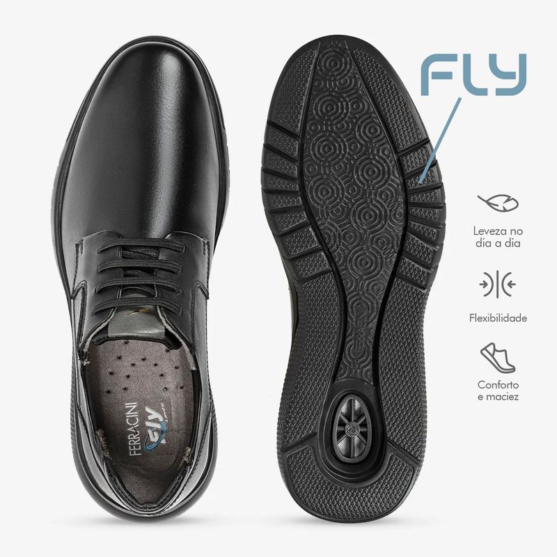 Sapato Ferracini Masculino Preto Glover 3