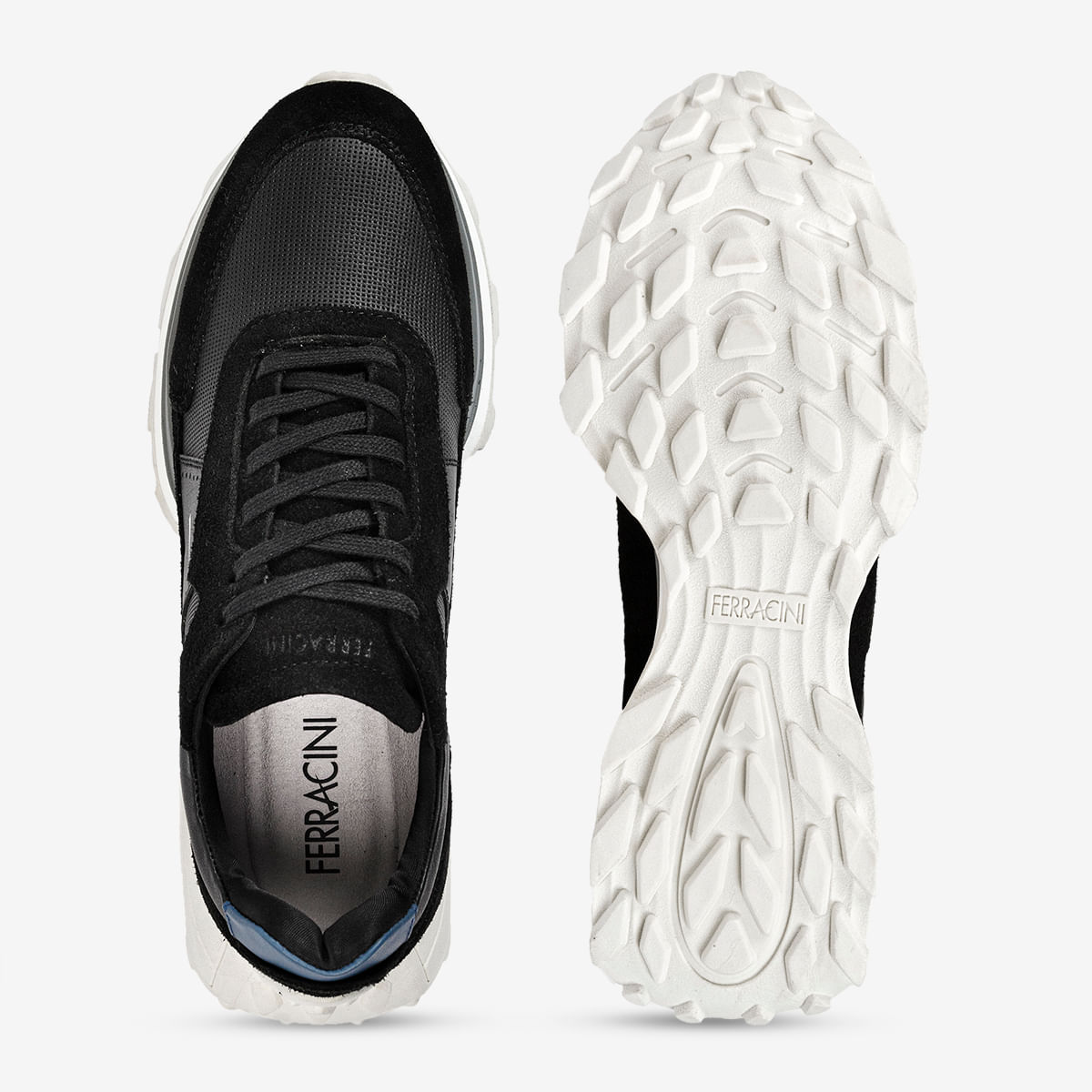 Sneaker Masculino em Carmuça Preto Mid | Ferracini | Ferracini