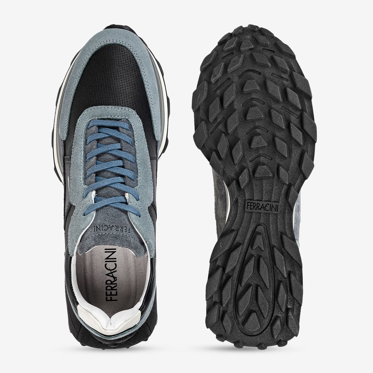 Sneaker Masculino em Camurça Denin Mid | Ferracini | Ferracini