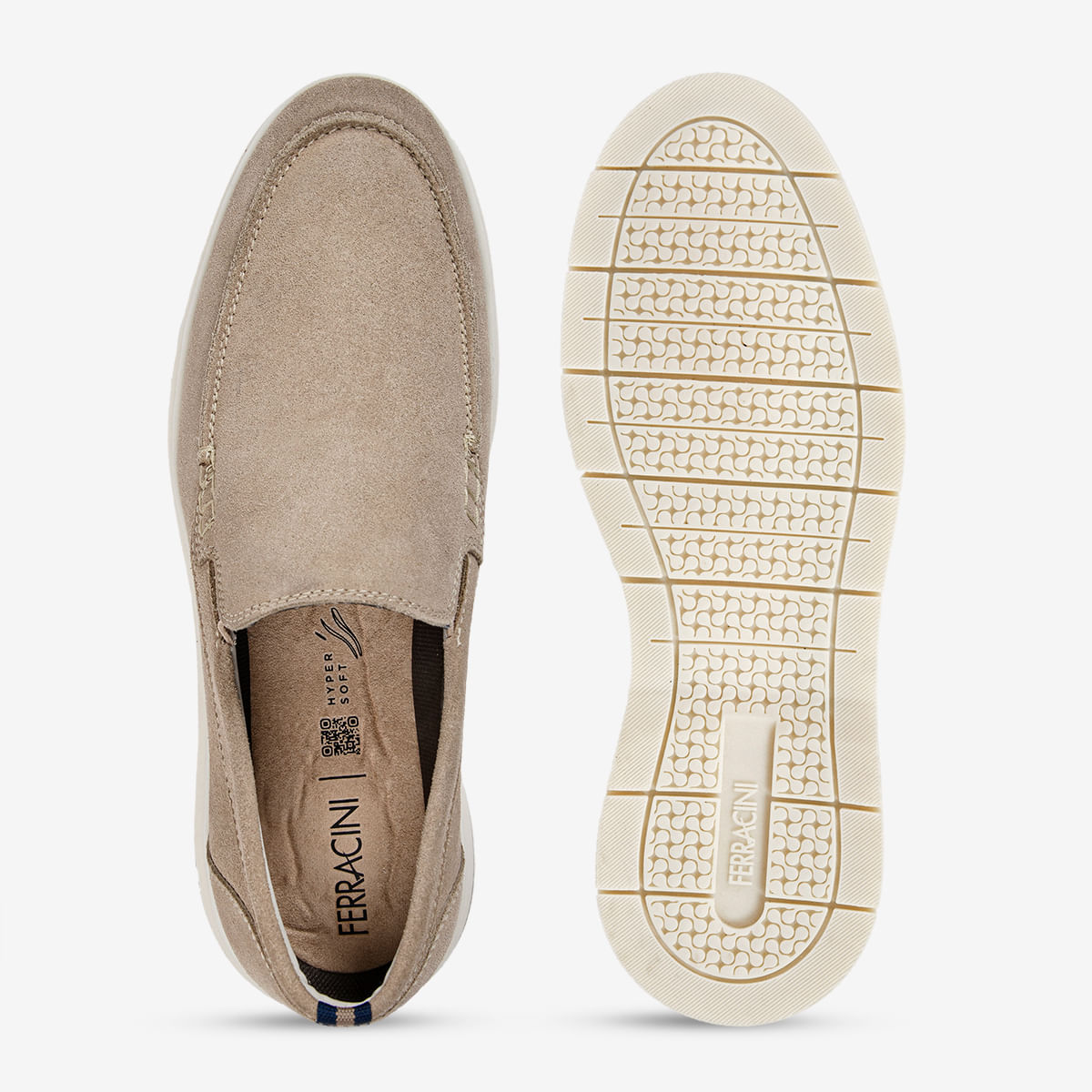 Mocassim Masculino em Camurça Nude Malta Plus | Ferracini