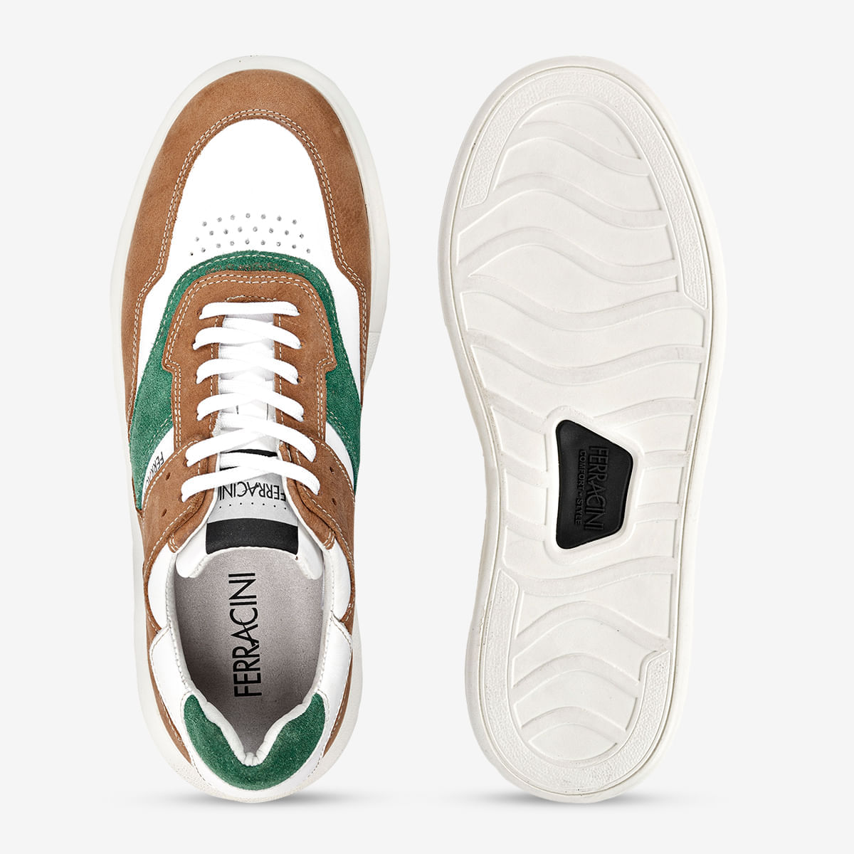 Sneaker Masculino de Couro Caramelo Impulse | Ferracini - Ferracini
