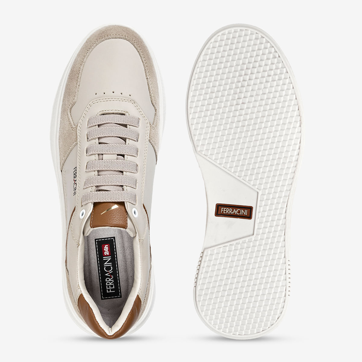 Sneaker Masculino de Couro Areia Logan | Ferracini - Ferracini