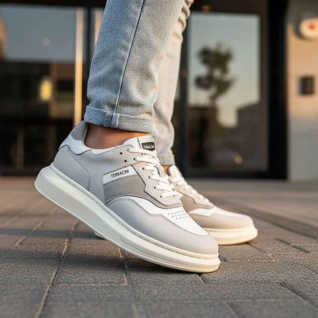 Sneaker Masculino de Couro Alvejado Impulse | Ferracini | Ferracini