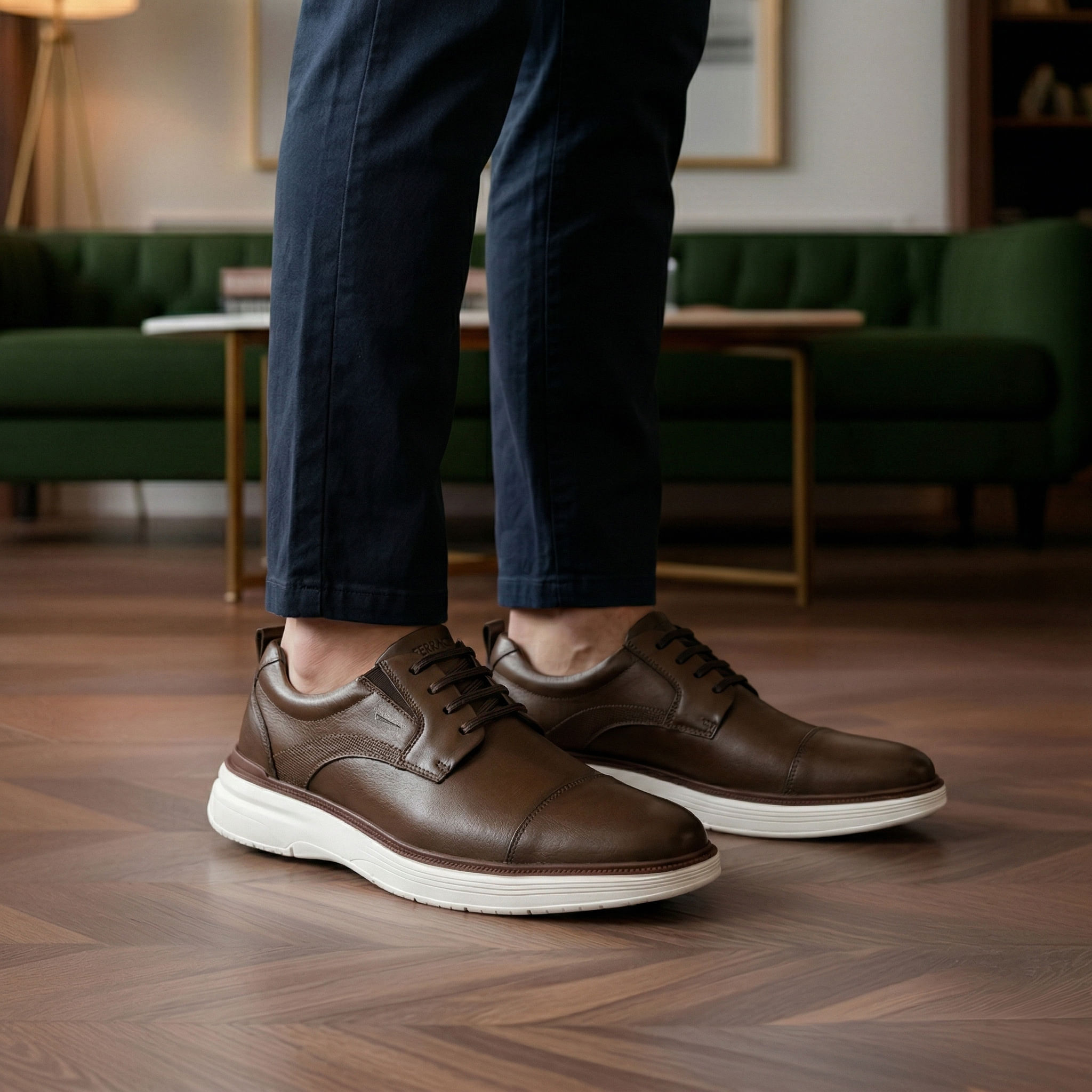 Sapato Masculino de Couro Marrom Conhaque Modena | Ferracini